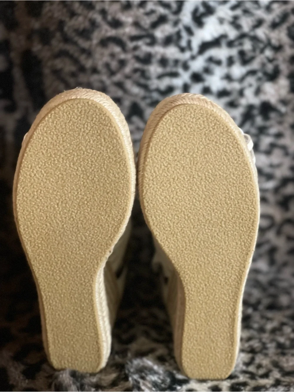 Women’s Cream Woven Espadrille Wedge Heels